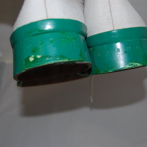 43/US9.5 🔥 Marni Green White Canvas lace Sneakers Made In SPAIN - Picture 13 of 13